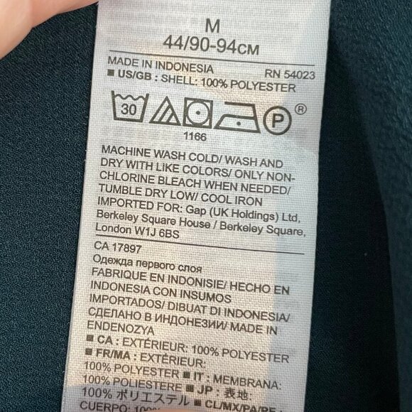 Banana Republic Dillon Utility Button Down LS Polyester Blouse Loch Green Sz M - Picture 9 of 10